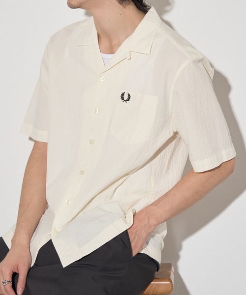 FRED PERRY(フレッドペリー)の「【FRED PERRY】SEERSUCKER REVERE COLLAR SHIRT M2471(シャツ/ブラウス・メンズ・オフホワイト/チャコールグレー/ネイビー・M/S/XL/L)」の20枚目の写真