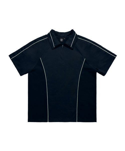 Piping Half Zip-Up Jersey (Navy)