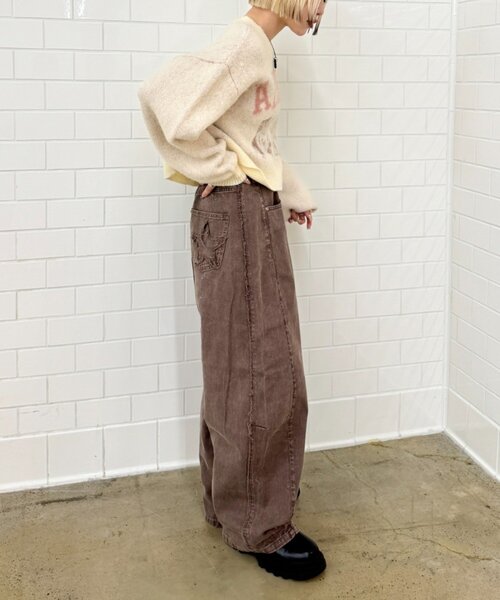 w closet（ダブルクローゼット）の「DOGショートニット（ニット/セーター・レディース・ブルー/カーキ/アイボリー/グレー・FREE）」の11枚目の写真