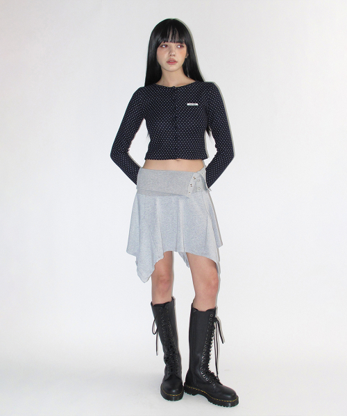 セール】ドット起毛カーディガン_ネイビー（カーディガン/ボレロ