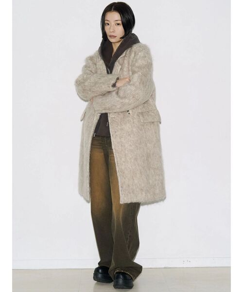 美品‼️早い者勝ち‼️VEQUM ベクム SHAGGY JACKET COAT EMODA（エモダ）の「【VEQUM】SHAGGY JACKET COAT（テーラード