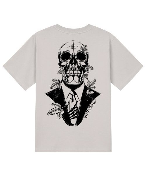 KAN6312(カン6312)の「KTC0090 スカルスーツ 半袖Tシャツ - ベージュ(Tシャツ/カットソー・メンズ・その他・LARGE/MEDIUM/SMALL/X-LARGE)」の1枚目の写真