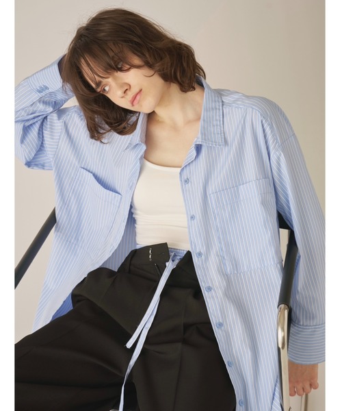AIC.(エーアイシー)の「ストライプオーバーシャツ(シャツ/ブラウス・レディース・ブルー・FREE)」の18枚目の写真