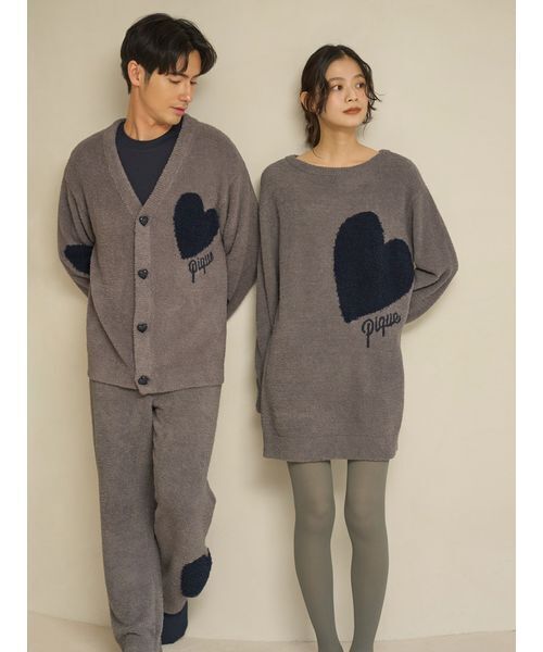 セール】【ONLINE限定】【UNISEX】ハートジャガードカーディガン