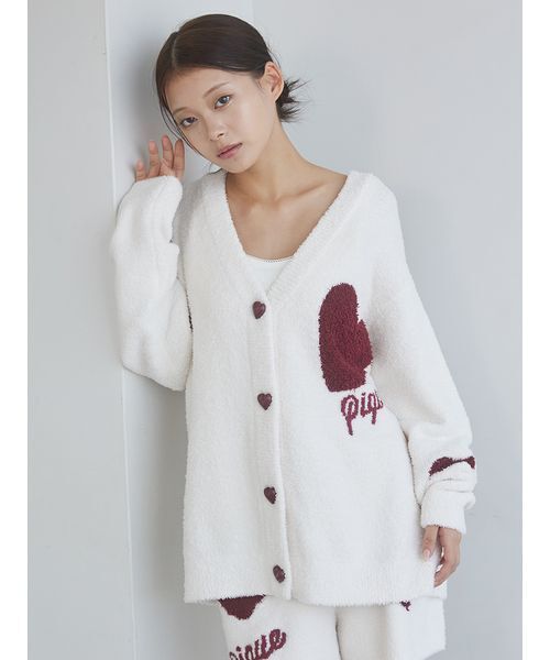 セール】【ONLINE限定】【UNISEX】ハートジャガードカーディガン