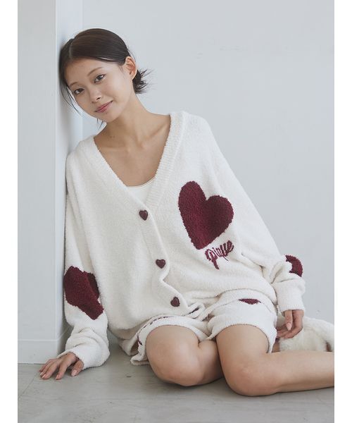 セール】【ONLINE限定】【UNISEX】ハートジャガードカーディガン