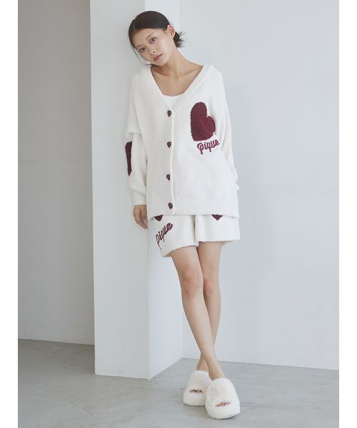 セール】【ONLINE限定】【UNISEX】ハートジャガードカーディガン