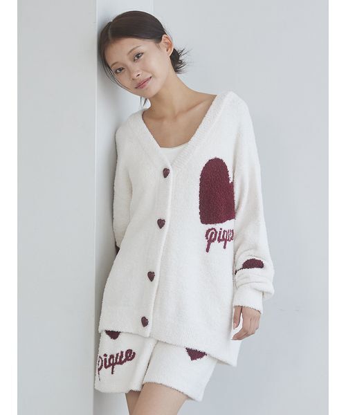 セール】【ONLINE限定】【UNISEX】ハートジャガードカーディガン