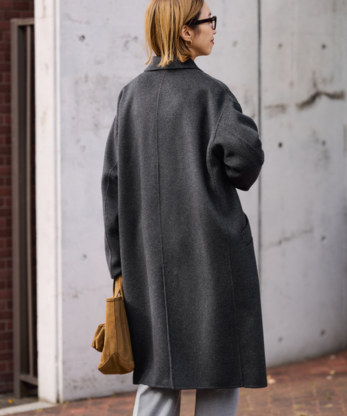 FRAMeWORK（フレームワーク）の「≪追加≫SUPER160'sダブルブレストコート 4（チェスターコート・レディース・チャコールグレー/モカ/ネイビー/ライトグレー・36/38）」の12枚目の写真