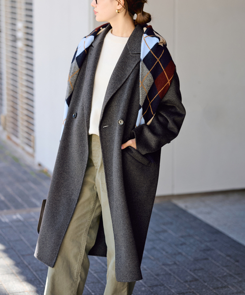 FRAMeWORK（フレームワーク）の「≪追加≫SUPER160'sダブルブレストコート 4（チェスターコート・レディース・チャコールグレー/モカ/ネイビー/ライトグレー・36/38）」の17枚目の写真