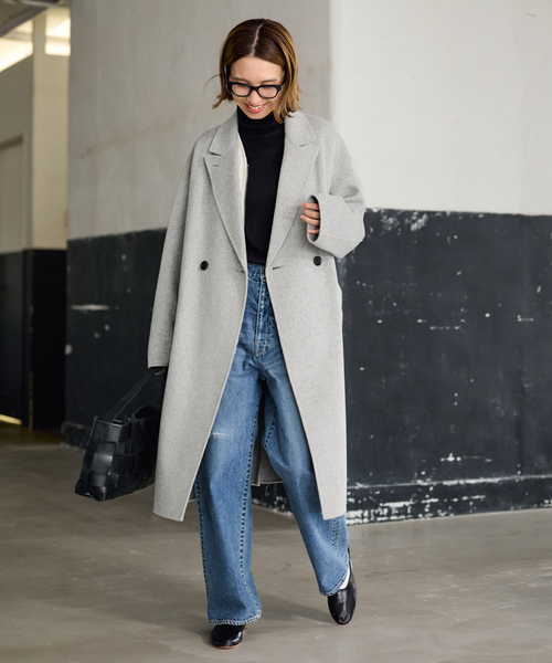 FRAMeWORK（フレームワーク）の「≪追加≫SUPER160'sダブルブレストコート 4（チェスターコート・レディース・チャコールグレー/モカ/ネイビー/ライトグレー・36/38）」の19枚目の写真