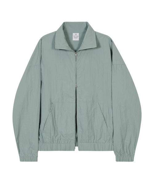 86-IRO287 [ウォータープルーフ] ウインドブレーカー カラー ジップアップジャケット ミント