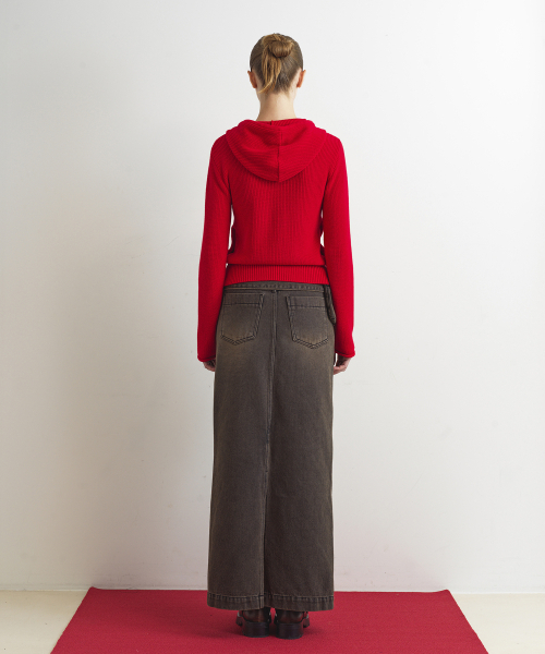 AOPT(アオプト)の「KNIT HOODIE ZIP-UP - RED(パーカー・レディース・その他・SMALL/MEDIUM)」の5枚目の写真