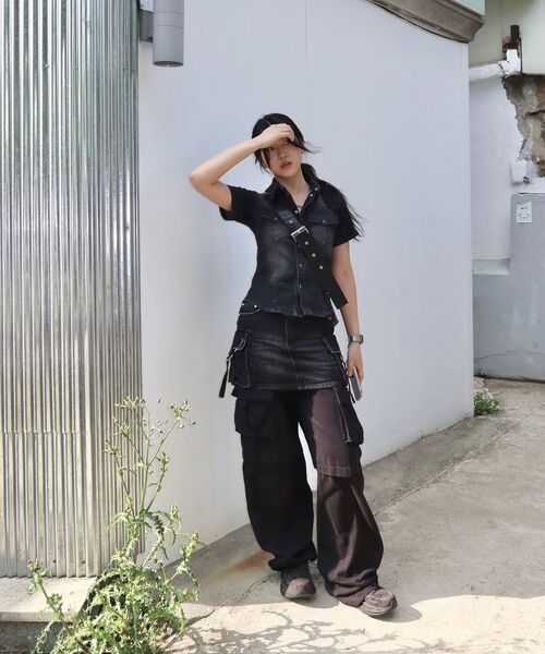DECET WOMEN(デケット ウーマン)の「カーゴミニスカート DCSK004ブラックA(スカート・レディース・その他・X-SMALL/SMALL/MEDIUM)」の16枚目の写真
