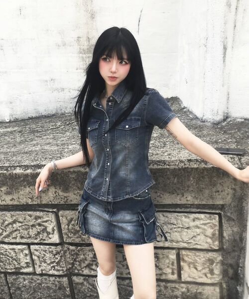 DECET WOMEN(デケット ウーマン)の「カーゴミニスカート DCSK004ブラックA(スカート・レディース・その他・X-SMALL/SMALL/MEDIUM)」の6枚目の写真