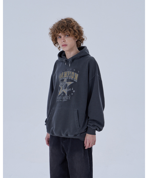 DYSFUNCT（ディスファンクト）の「CHAMPION STAR PIGMENT HOODIE (CHARCOAL)（パーカー・メンズ・その他・LARGE/X-LARGE/MEDIUM）」の5枚目の写真