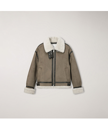 DUNST FOR MEN（ダンストフォーメン）の「LOOSE FIT LINE SHEARLING JACKET_UNISEX_UDJU5D123_KHAKI BEIGE（ダウンジャケット/コート）」