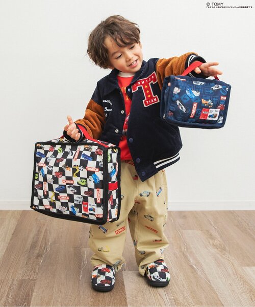 BREEZE（ブリーズ）の「TOMICA×BREEZE ポーチ(大)（ポーチ・キッズ・チェック/ネイビー・FREE）」の3枚目の写真