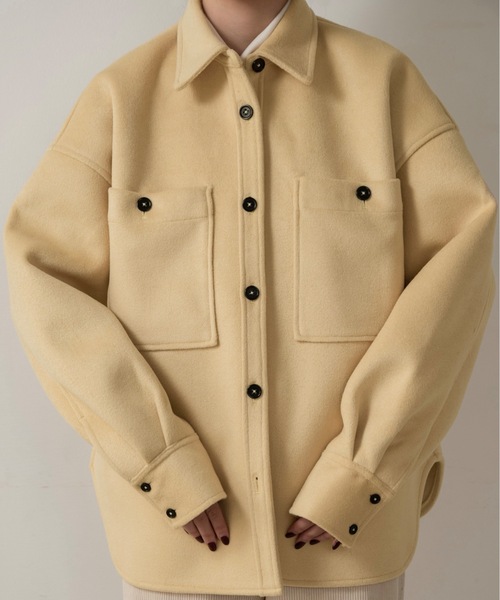 lawgy（ラウジー）の「embroidery big pocket shirt like coat / エンブロイダリービッグポケットシャツライクコート（その他アウター・レディース・ホワイト/クリーム/ブラック・FREE）」の14枚目の写真