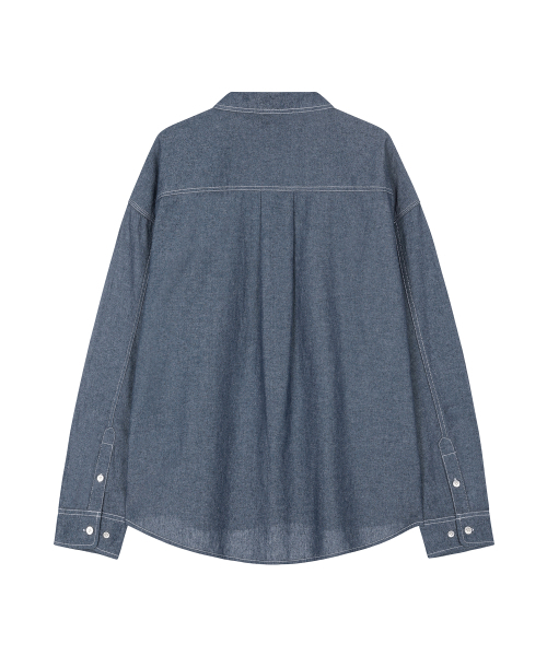 DECET（デケト）の「Chambray Over Shirt DCSH008Blue（シャツ/ブラウス・メンズ・その他・SMALL/MEDIUM/LARGE）」の9枚目の写真