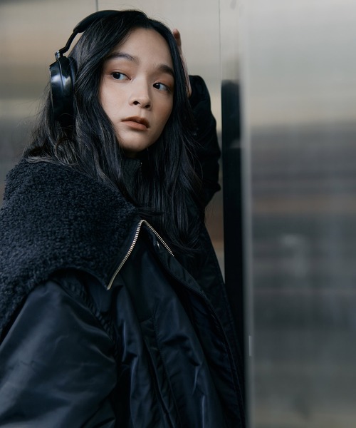 CLANE（クラネ）の「【CLANE/クラネ】《STUDIOUS別注》ONLINE限定復刻 BALLOON DESIGN HOODED N3B/バルーンデザインフーディッドN3B（ミリタリージャケット・レディース・ブラック/カーキ・1/2）」の11枚目の写真