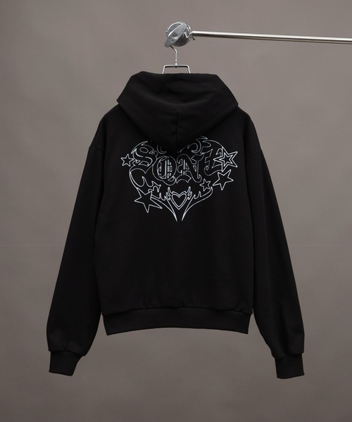 SEQUENZ（シークエンズ）の「【SEQUENZ/シークエンズ】TRIBAL HEART P/K（パーカー・メンズ・ブラウン/杢グレー/ブラック/サックスブルー・S/M/L）」の5枚目の写真