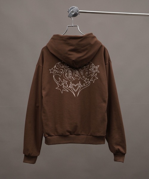 SEQUENZ（シークエンズ）の「【SEQUENZ/シークエンズ】TRIBAL HEART P/K（パーカー・メンズ・ブラウン/杢グレー/ブラック/サックスブルー・S/M/L）」の8枚目の写真