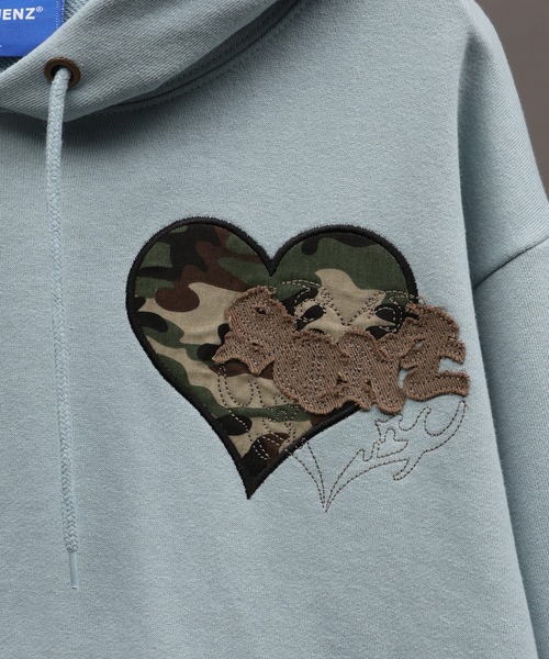 SEQUENZ（シークエンズ）の「【SEQUENZ/シークエンズ】TRIBAL HEART P/K（パーカー・メンズ・ブラウン/杢グレー/ブラック/サックスブルー・S/M/L）」の10枚目の写真