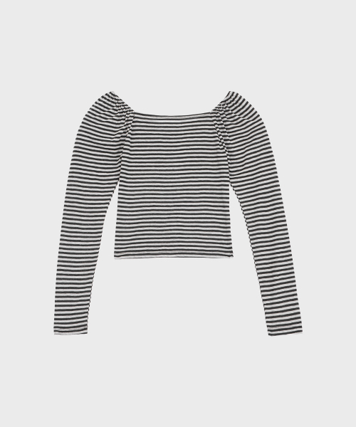 ALKI ALKA(アルキアルカ)の「Heart-neck Long Sleeve (Stripe Black)(Tシャツ/カットソー・レディース・ブラックミックス・FREE)」の5枚目の写真