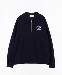 オーバーサイズ 1983カラー ハーフジップ スウェットシャツ ネイビー