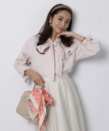 JUSGLITTY | デニムリボン付シャツ(シャツ/ブラウス)