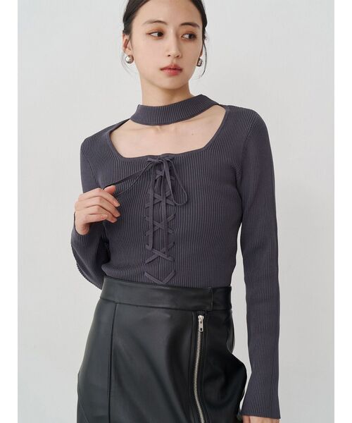 フロントレースアップニット（ニット/セーター）｜MURUA（ムルーア）の