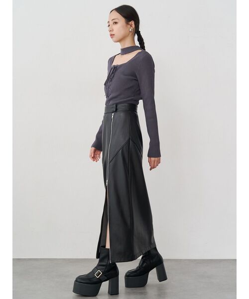 MURUA（ムルーア）の「フロントレースアップニット（ニット/セーター・レディース・ブルー/グレー/ブラック・FREE）」の13枚目の写真