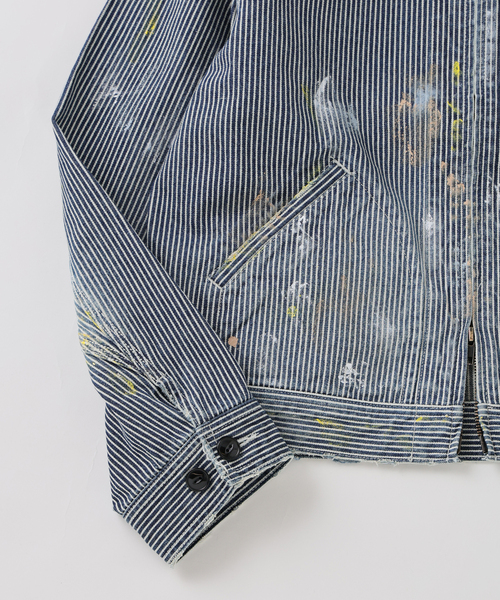 JOURNAL STANDARD(ジャーナルスタンダード)の「ヒッコリー ジップ アップ ワーク ジャケット(その他アウター・メンズ・サックスブルー・LARGE/MEDIUM)」の2枚目の写真