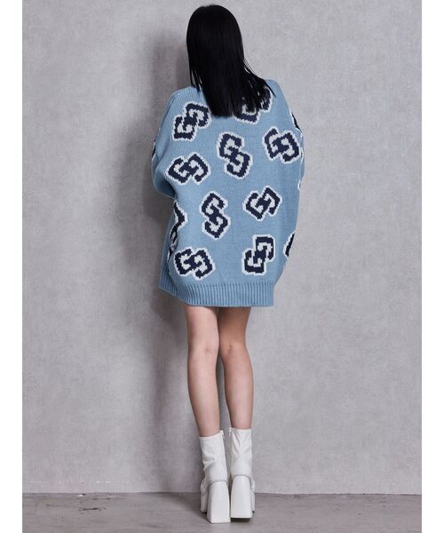 GYDA（ジェイダ）の「GG FRAME ニットトップス（ニット/セーター・レディース・ピンク/ブルー/オフホワイト/ブラック・FREE）」の9枚目の写真