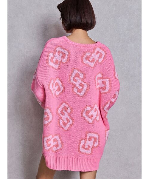 GYDA（ジェイダ）の「GG FRAME ニットトップス（ニット/セーター・レディース・ピンク/ブルー/オフホワイト/ブラック・FREE）」の12枚目の写真