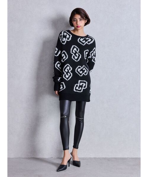 GYDA（ジェイダ）の「GG FRAME ニットトップス（ニット/セーター・レディース・ピンク/ブルー/オフホワイト/ブラック・FREE）」の17枚目の写真