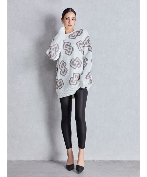 GYDA（ジェイダ）の「GG FRAME ニットトップス（ニット/セーター・レディース・ピンク/ブルー/オフホワイト/ブラック・FREE）」の21枚目の写真