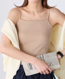 【接触冷感/抗菌防臭】カップ付きバックオープンキャミソール(アジャスター付き)