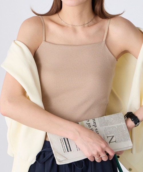 BONLECILL（ボンルシール）の「カップ付きバックオープンキャミソール（アジャスター付き）（キャミソール・レディース・モカ/ベージュ/ネイビー/オレンジ/ミント/ブラウン/レッド/ピンク/アイボリー/ブラック/チャコールグレー/ブルー・S/M/L/LL）」の6枚目の写真