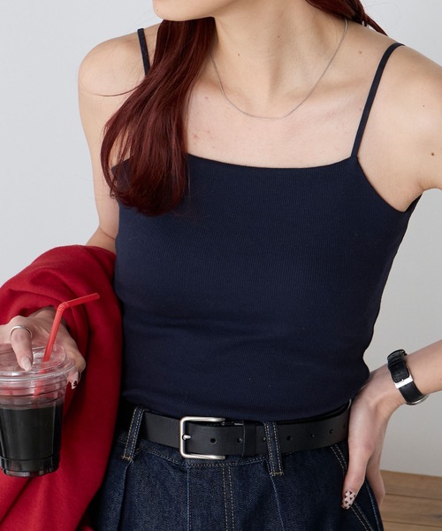 BONLECILL（ボンルシール）の「カップ付きバックオープンキャミソール（アジャスター付き）（キャミソール・レディース・モカ/ベージュ/ネイビー/オレンジ/ミント/ブラウン/レッド/ピンク/アイボリー/ブラック/チャコールグレー/ブルー・S/M/L/LL）」の8枚目の写真