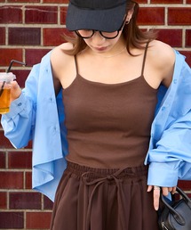 【接触冷感/抗菌防臭】カップ付きバックオープンキャミソール（アジャスター付き）
