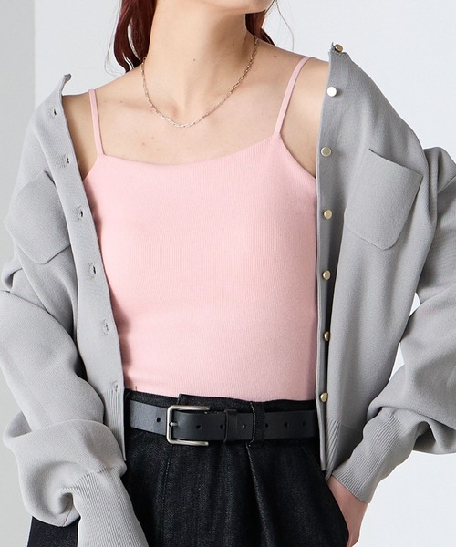 BONLECILL（ボンルシール）の「カップ付きバックオープンキャミソール（アジャスター付き）（キャミソール・レディース・モカ/ベージュ/ネイビー/オレンジ/ミント/ブラウン/レッド/ピンク/アイボリー/ブラック/チャコールグレー/ブルー・S/M/L/LL）」の10枚目の写真