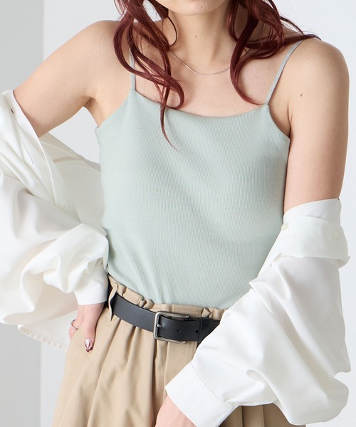 BONLECILL（ボンルシール）の「カップ付きバックオープンキャミソール（アジャスター付き）（キャミソール・レディース・モカ/ベージュ/ネイビー/オレンジ/ミント/ブラウン/レッド/ピンク/アイボリー/ブラック/チャコールグレー/ブルー・S/M/L/LL）」の7枚目の写真