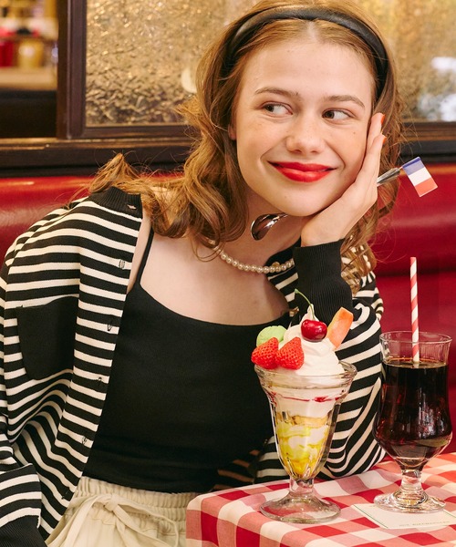 BONLECILL（ボンルシール）の「カップ付きバックオープンキャミソール（アジャスター付き）（キャミソール・レディース・モカ/ベージュ/ネイビー/オレンジ/ミント/ブラウン/レッド/ピンク/アイボリー/ブラック/チャコールグレー/ブルー・S/M/L/LL）」の2枚目の写真