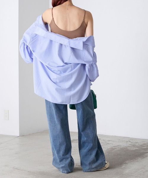 BONLECILL（ボンルシール）の「カップ付きバックオープンキャミソール（アジャスター付き）（キャミソール・レディース・モカ/ベージュ/ネイビー/オレンジ/ミント/ブラウン/レッド/ピンク/アイボリー/ブラック/チャコールグレー/ブルー・S/M/L/LL）」の14枚目の写真