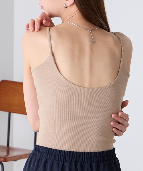 BONLECILL（ボンルシール）の「カップ付きバックオープンキャミソール（アジャスター付き）（キャミソール・レディース・モカ/ベージュ/ネイビー/オレンジ/ミント/ブラウン/レッド/ピンク/アイボリー/ブラック/チャコールグレー/ブルー・S/M/L/LL）」の17枚目の写真