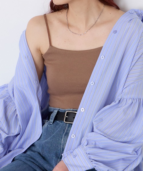 BONLECILL（ボンルシール）の「カップ付きバックオープンキャミソール（アジャスター付き）（キャミソール・レディース・モカ/ベージュ/ネイビー/オレンジ/ミント/ブラウン/レッド/ピンク/アイボリー/ブラック/チャコールグレー/ブルー・S/M/L/LL）」の16枚目の写真