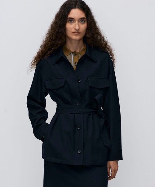 WEB先行予約】ウールギャバジン ダブルパッチポケットジャケット