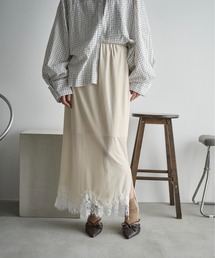 THE YOn | レースヘムベロアナロースカート(スカート)
